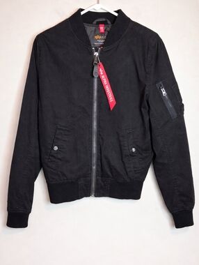 Alpha Industries Flight Bomber Jacket Black Men XS